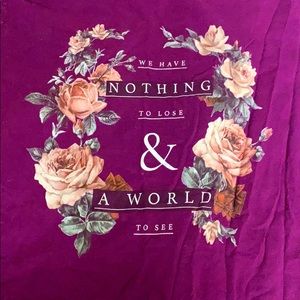 Purple Quote Women’s Cut Tshirt Small Floral